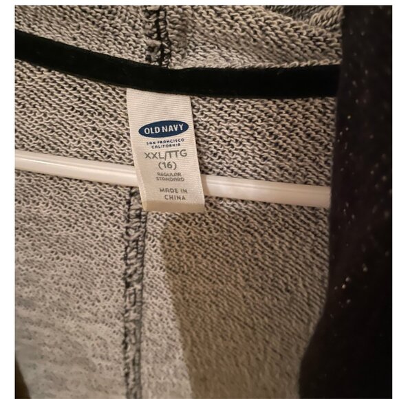 Old Navy Kids Black Glitter Open-Front Cardigan Hoodie | XXL (16) - Picture 3 of 4